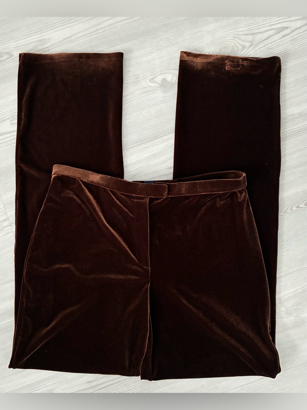 Ralph Lauren Sport Vintage Size L Velvet Straight Leg Trousers - Chocolate Brown